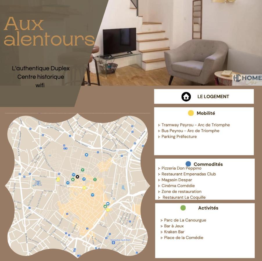 L'Authentique, Duplex, Centre Historique, Wifi Apartment Montpellier Luaran gambar